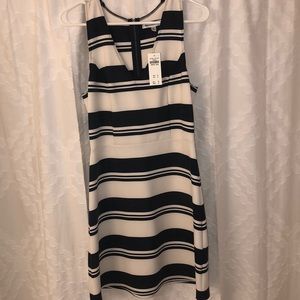 Blue and white striped dress with v neck!